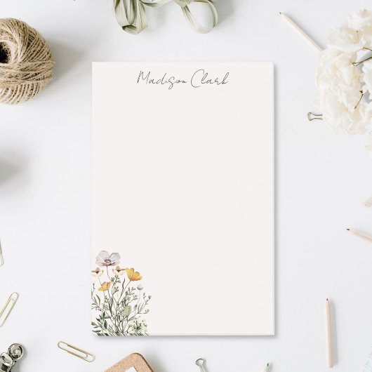 Gedroogde Wildflower Boeket Gepersonaliseerde naam Post-it® Notes