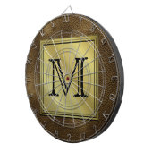 Gedrukt aangepast Afbeelding monogram. Bruin. Dartbord (Voorkant Rechts)