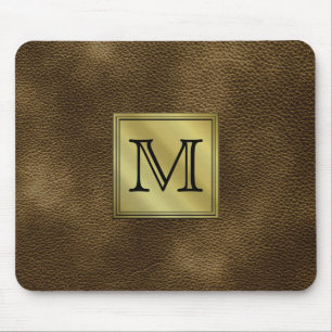Gedrukt aangepast Afbeelding monogram. Bruin. Muismat