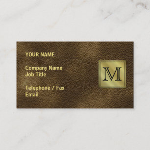 Gedrukt aangepast Afbeelding monogram. Bruin. Visitekaartje