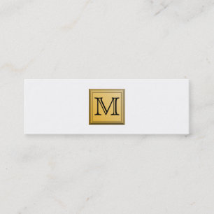 Gedrukt afbeelding van een aangepast monogram. mini visitekaartje