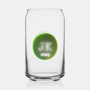 Gedrukt blik glas JK 2025 groen geel Logo