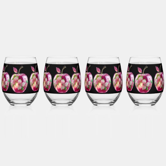 Gedrukt blikglas wijnglas zonder voet (Voorkant)