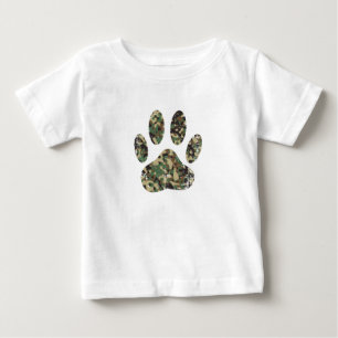 Gedrukt camouflage hondenpoot met distressed-effec
