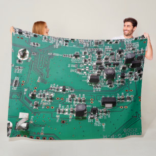 GEDRUKT CIRCUIT BOARD FLEECE DEKEN