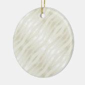 Gedrukt edellichtbeige en wit keramisch ornament (Links)