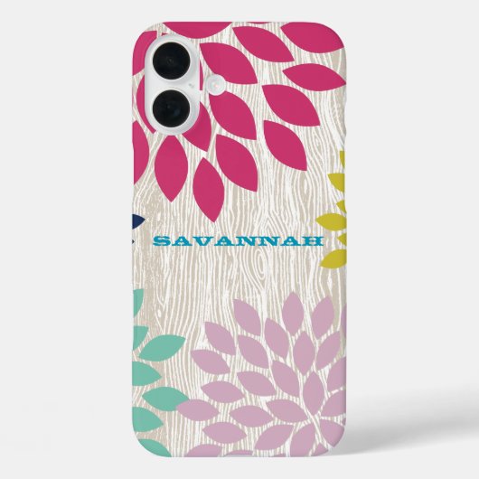 Gedrukt Faux Hood Pattern Chrysanthemum Floral Case-Mate iPhone Case (Achterkant)