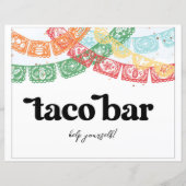 Gedrukt Fiesta Taco Bar Bord (Voorkant)