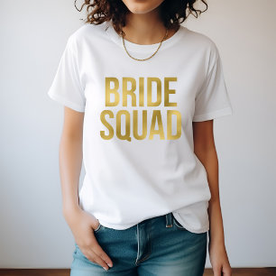Gedrukt Goud "Bruidsploeg" Bruidsmeisjes T-shirt