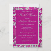 GEDRUKT LINT Magenta Zilver Vrijgezellenfeest Uitn Kaart (Achterkant)