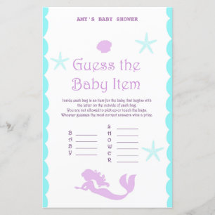 Gedrukt Mermaid Baby shower Game
