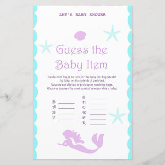 Gedrukt Mermaid Baby shower Game