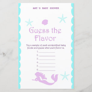 Gedrukt Mermaid Baby shower Game