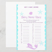 Gedrukt Mermaid Baby shower Game (Voorkant / Achterkant)