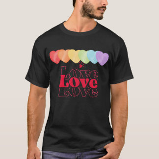 Gedrukt met motivatie spreuk love love love gif t-shirt