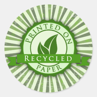 Gedrukt op gerecycled papier Glanzende ronde Stick Sticker