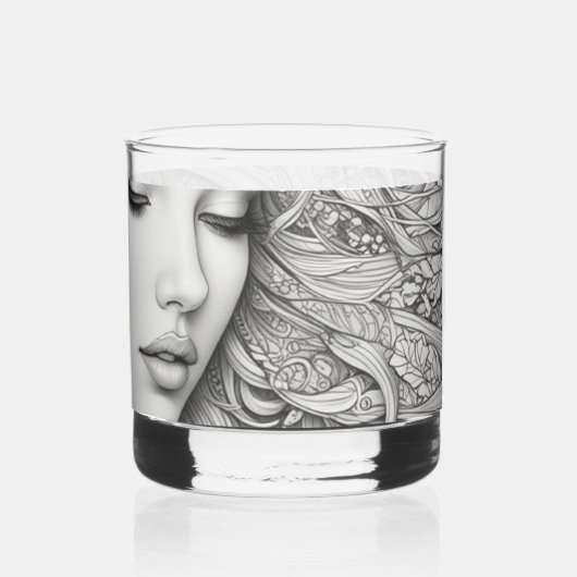 Gedrukt rotsen glas: boeiende schoonheid met elke whisky glas (Achterkant)