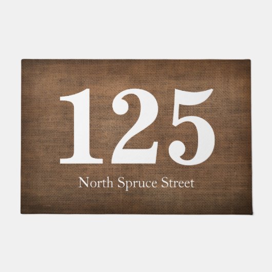 Gedrukt Woven Texture Street Address Personalized Deurmat (Voorkant)