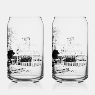 Gedrukte blik glas set (set van 2) 16ounces
