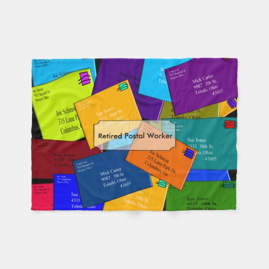 Gedrukte briefbrieven van postbeambte fleece deken (Voorkant (Horizontaal))