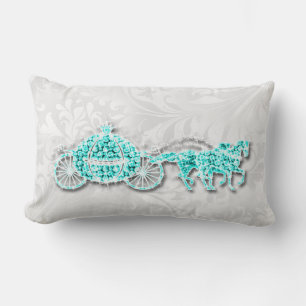 Gedrukte diamant turquoise prinsessenkoets/Florale Kussen