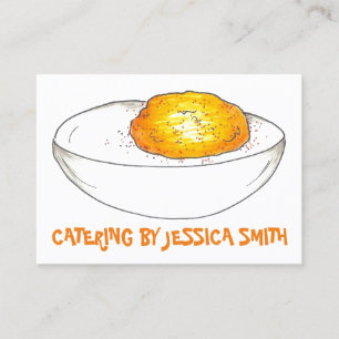 Gedrukte eieren Kaas voor voedselcatering Caterer  Visitekaartje