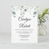 Gedrukte Eucalyptus Wedding Invitations Kaart (Staand voorkant)
