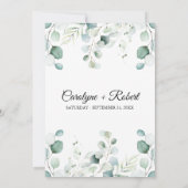 Gedrukte Eucalyptus Wedding Invitations Kaart (Achterkant)