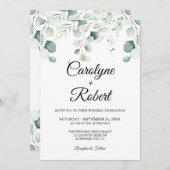 Gedrukte Eucalyptus Wedding Invitations Kaart (Voorkant / Achterkant)