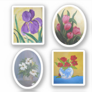 Gedrukte flora sticker