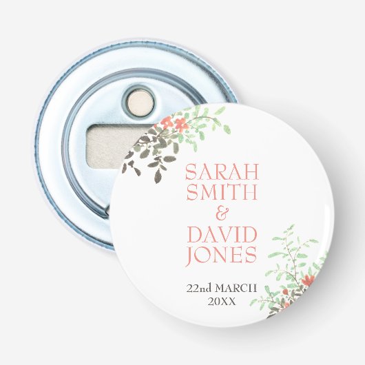 Gedrukte Floral Button Flesopener (Voorkant)