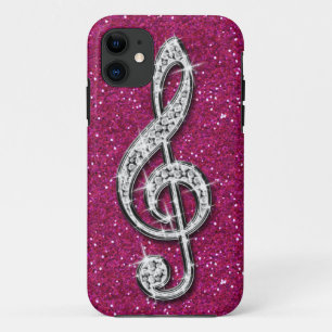 Gedrukte Glitzy Sparkly Diamond Music Note iPhone 11 Hoesje