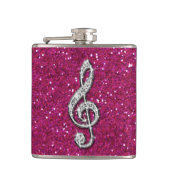 Gedrukte Glitzy Sparkly Diamond Music Note Heupfles (Voorkant)