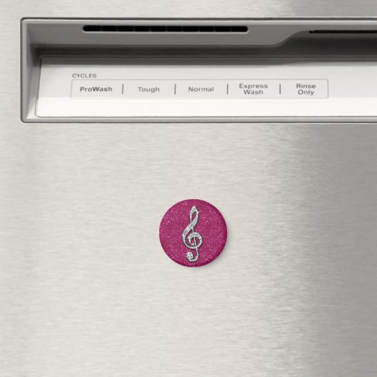 Gedrukte Glitzy Sparkly Diamond Music Note Magneet (Insitu (Vaatwasser))