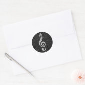 Gedrukte Glitzy Sparkly Diamond Music Note Ronde Sticker (Envelop)
