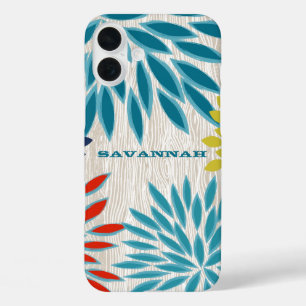 Gedrukte Hout StarBurst ventilator persoonlijke iP iPhone 16 Plus Hoesje