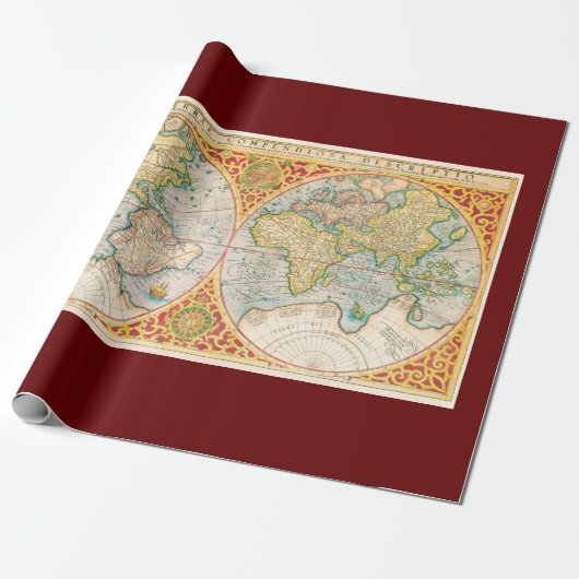 Gedrukte kaart cadeaupapier (Uitgerold)