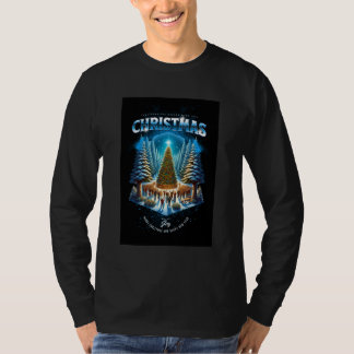 gedrukte kerst speciale zwarte t-shirt voor heren|