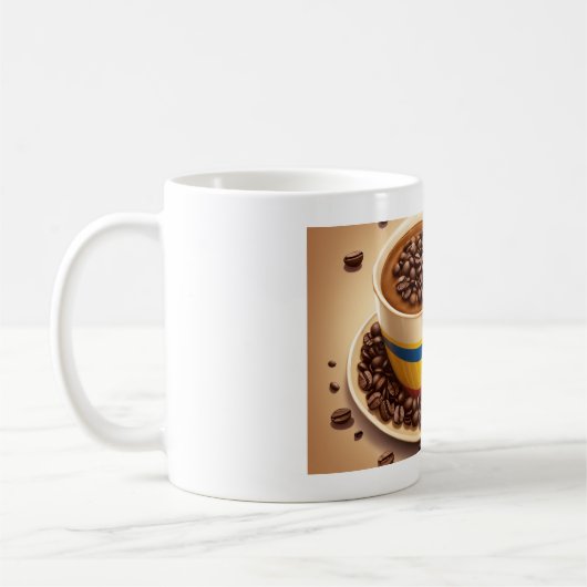 Gedrukte koffie mok (Links)