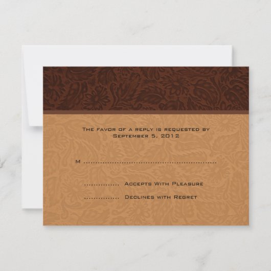 Gedrukte leder Wedding RSVP (Voorkant)