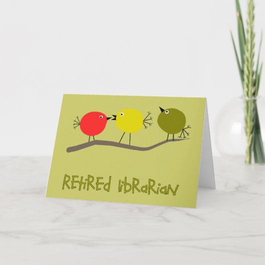 Gedrukte Librarian Reto Birds Design Gifts Kaart (Voorkant)