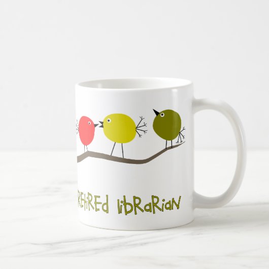 Gedrukte Librarian Reto Birds Design Gifts Koffiemok (Rechts)