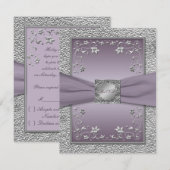 GEDRUKTE LINT Plum, Tinbloemige RSVP Kaart (Voorkant / Achterkant)