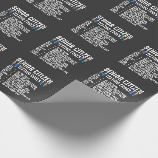 Gedrukte ouderen Senior Citizen TexCode Cadeaupapier (Hoek)