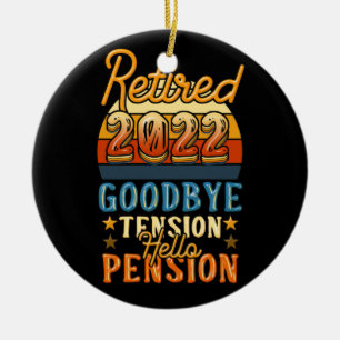 Gedrukte pensionering Afscheid Hallo Pensioen Keramisch Ornament