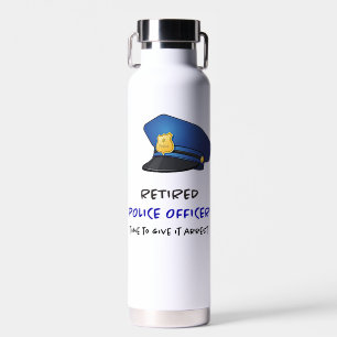 Gedrukte politieman waterfles