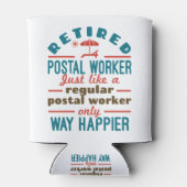 Gedrukte postbediende Happy Funny Mailman Blikjeskoeler (Achterkant)