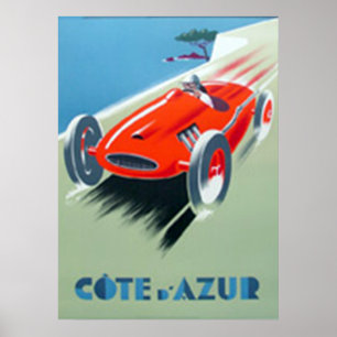 Gedrukte posters van Cote d'Azur Art Deco