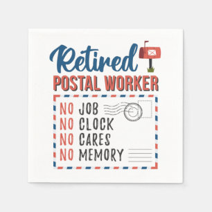 Gedrukte postwerker Brief koeriersdienst Pensioenr Servet