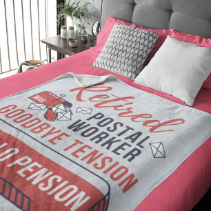 Gedrukte postwerknemer Afscheid pensioen Fleece Deken